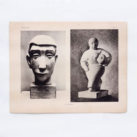 Black & White Paper Poster of Statue for Decor